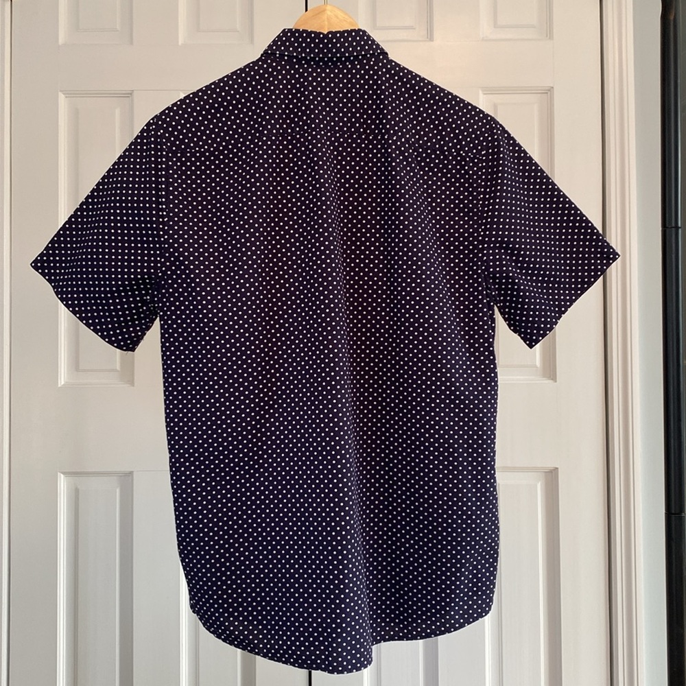 H&M / Men’s Short Sleeve Shirt / Navy Polka Dot / Medium - Picture 5 of 8